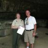 Park Ranger Amy Wallace and Friend of the Cave member Ronnie Hunter who attended the presentation at the Cave on 11 June.